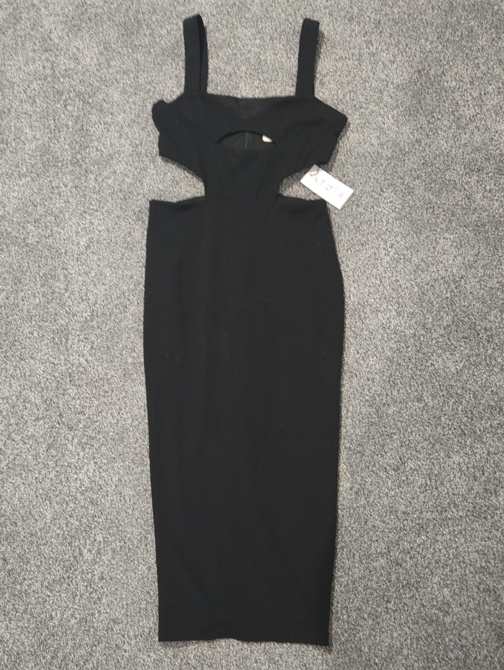 Atoir Black Cutout Midi Dress
